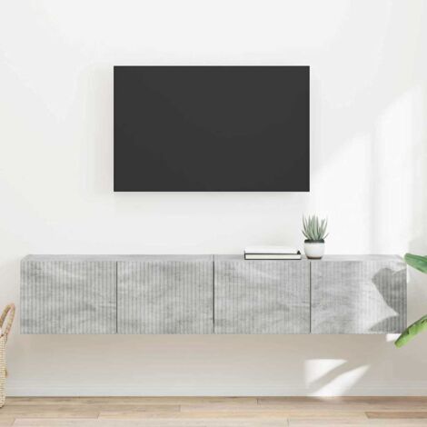Meuble TV mural 2 pcs-Banc TV-Meuble Télé Béton 60 x 31 x 29.5 cm Bois d'ingénierie 322779