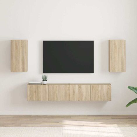 Meuble TV mural 2 pcs-Banc TV-Meuble Télé Sonoma 30 x 31 x 60 cm Bois d'ingénierie