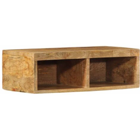 Meuble TV mural 60x30x19 cm bois massif de manguier brut vidaXL