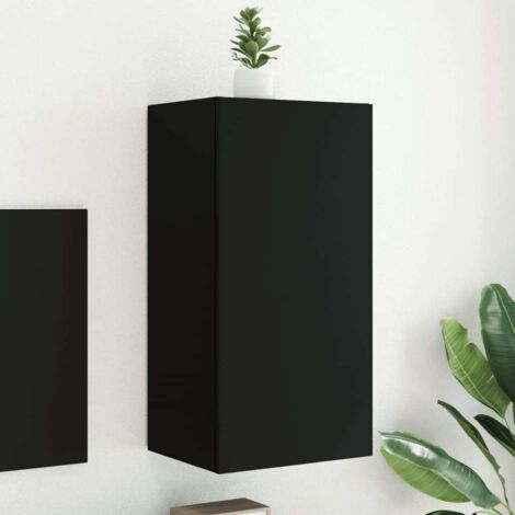 Meuble TV mural avec LED-Banc TV-Meuble Télé noir 40,5x35x80 cm 714073