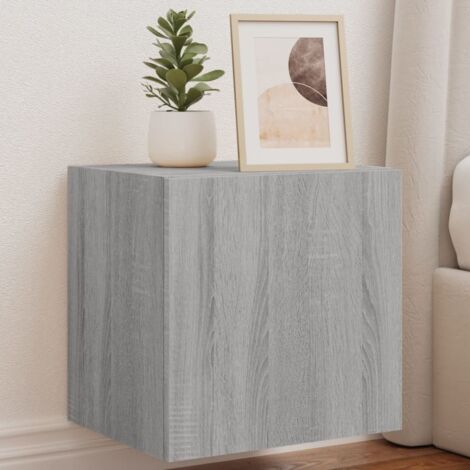 Meuble TV mural avec LED-Banc TV-Meuble Télé sonoma gris 40,5x35x40 cm 802747