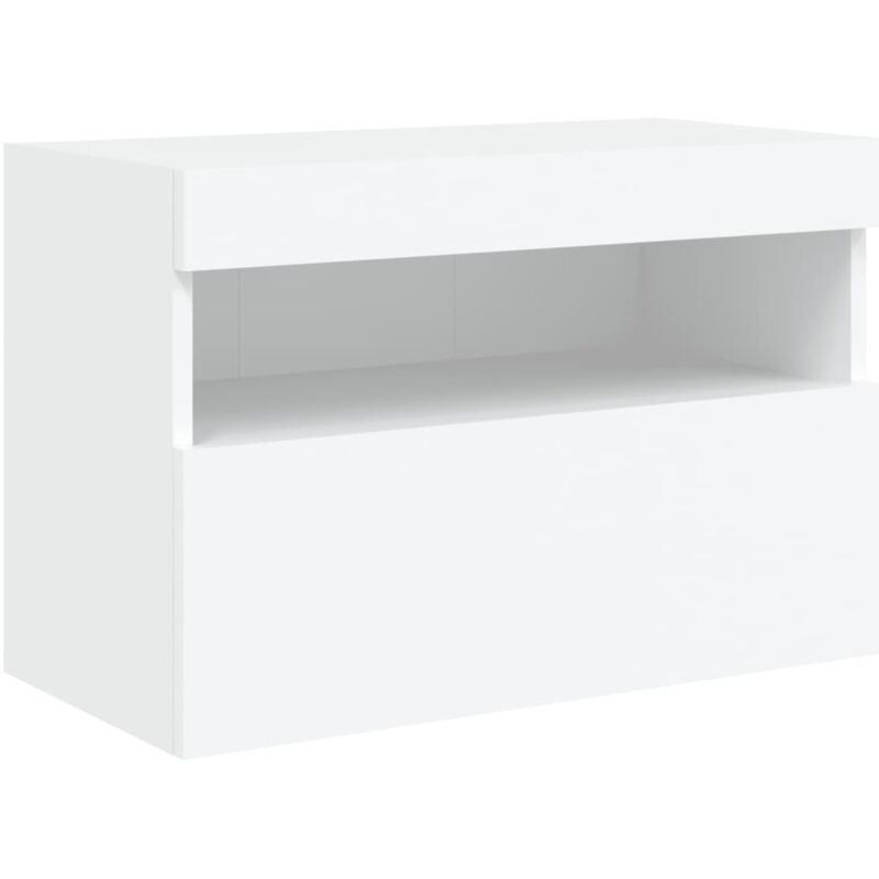 Vidaxl - Meuble tv mural avec lumières led blanc 60x30x40 cm