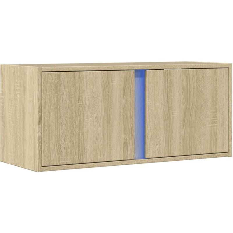 Vidaxl - Meuble tv mural avec lumières led chêne sonoma 80x31x35 cm