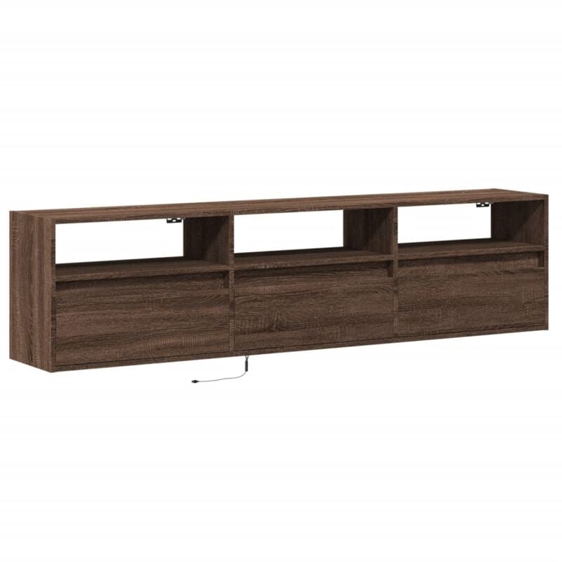 Vidaxl - Meuble tv mural avec led chêne marron 180x31x45 cm