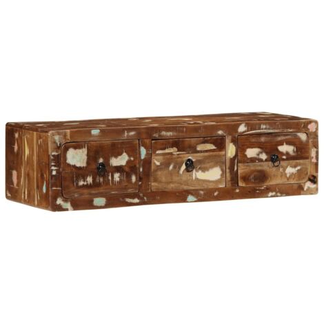 Meuble TV mural-Banc TV-Meuble Télé 100x32x25 cm bois massif de récupération 432249
