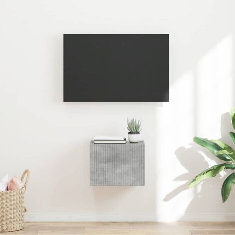 Meuble TV mural-Banc TV-Meuble Télé Béton 60 x 31 x 29.5 cm Bois d'ingénierie 208864