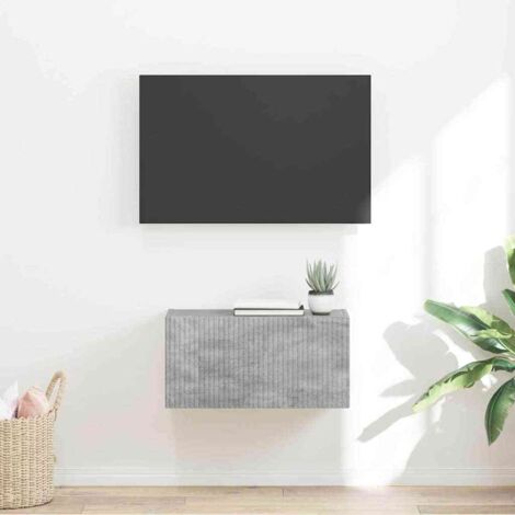 Meuble TV mural-Banc TV-Meuble Télé Béton 60 x 31 x 29.5 cm Bois d'ingénierie 424834