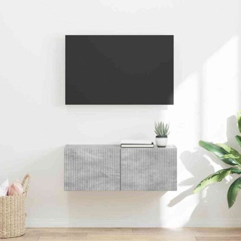 Meuble TV mural-Banc TV-Meuble Télé Béton 60 x 31 x 29.5 cm Bois d'ingénierie 791810