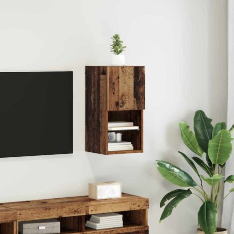 Meuble TV mural-Banc TV-Meuble Télé Bois ancien 30,5 x 30 x 60 cm Bois d'ingénierie