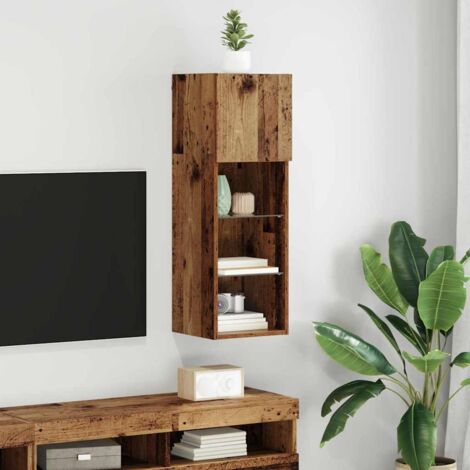 Meuble TV mural-Banc TV-Meuble Télé Bois ancien 30,5 x 30 x 90 cm Bois d'ingénierie