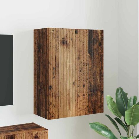 Meuble TV mural-Banc TV-Meuble Télé Bois Ancien 59,5 x 31 x 80 cm Bois d'ingénierie