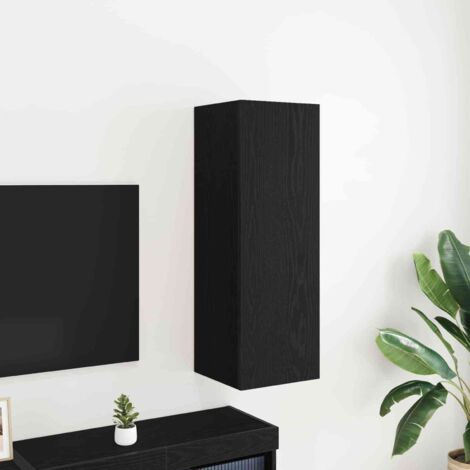 Meuble TV mural-Banc TV-Meuble Télé Chêne noir 30,5 x 30 x 90 cm Bois d'ingénierie 245373