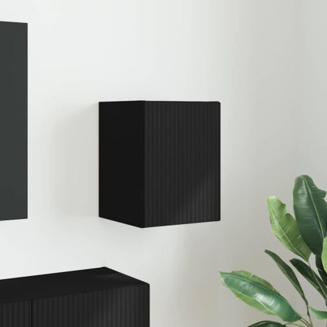 Meuble TV mural-Banc TV-Meuble Télé suspendu Noir 30 x 31 x 40 cm Bois d'ingénierie