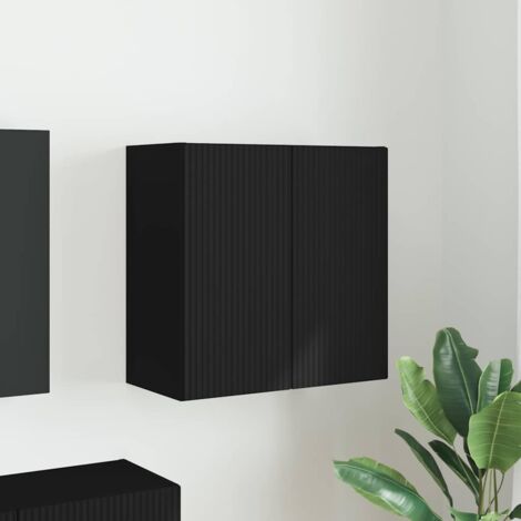 Meuble TV mural-Banc TV-Meuble Télé suspendu Noir 59,5 x 31 x 60 cm Bois d'ingénierie