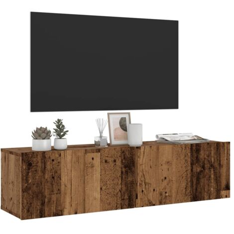 Meuble TV mural-Banc TV-Meuble Télé vieux bois 120x30x30 cm bois d'ingénierie 311842