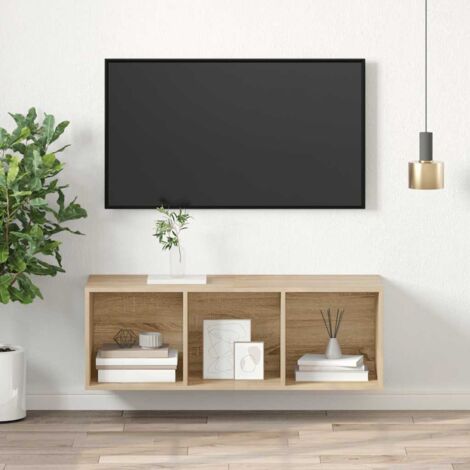 Meuble TV mural Banc TV Moderne Meuble TV Suspendu Chêne sonoma 37x37x107 cm Aggloméré XHET81938