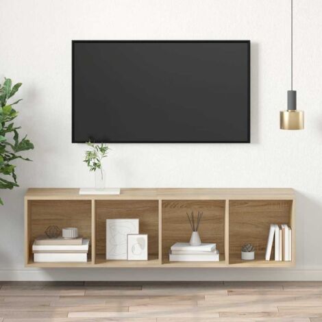 Meuble TV mural  Banc TV Moderne  Meuble TV Suspendu Chêne sonoma 37x37x142,5 cm Aggloméré XHET55607
