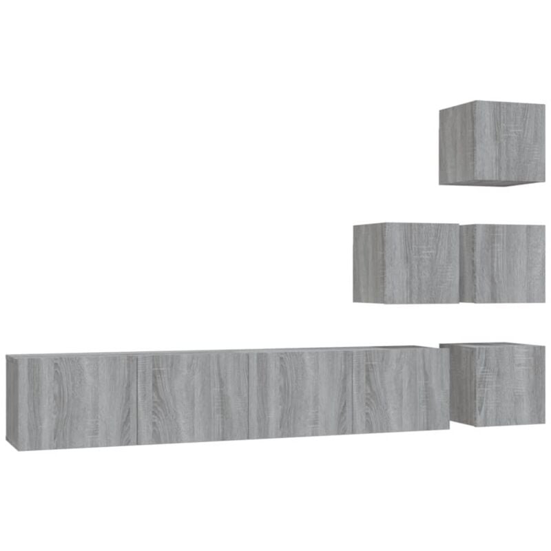 Vidaxl - Meuble tv mural Sonoma gris Bois d'ingénierie