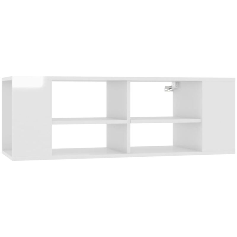 Vidaxl - Meuble tv mural Blanc brillant 102x35x35 cm Bois d'ingénierie