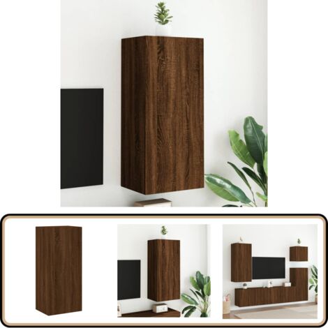 Meuble TV mural chêne marron 40,5x30x90 cm bois d'ingénierie - Armoire Tv Murale - Meuble Tv Mural - Meuble Tv Flottant - Étagère Murale - Rangement Mural