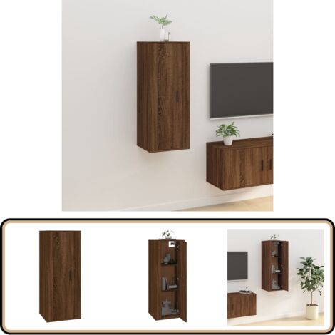 Meuble TV mural Chêne marron 40x34,5x100 cm - Meubles Tv Murale - Meuble Tv Moderne - Meuble Tv Suspendu - Étagère Murale - Armoire Tv