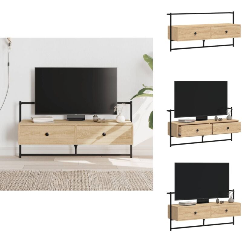 Vidaxl - Meuble tv mural chêne sonoma 100,5x30x51 cm bois d'ingénierie - Meubles Tv Murale - Meuble Tv Suspendu - Meuble Tv Moderne - Meuble Tv