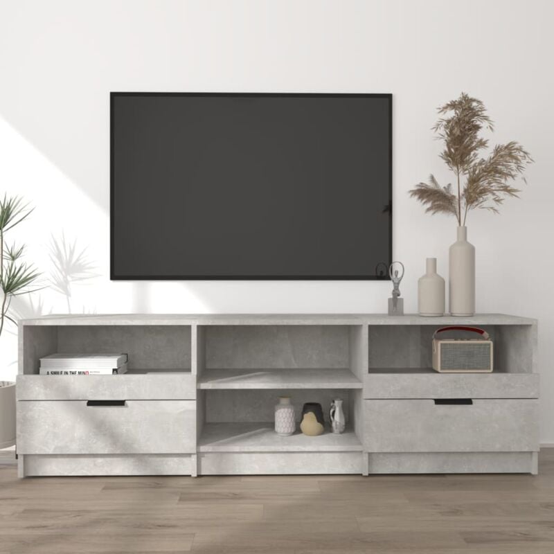 Meuble tv Gris béton 150x33,5x45 cm Bois d'ingénierie