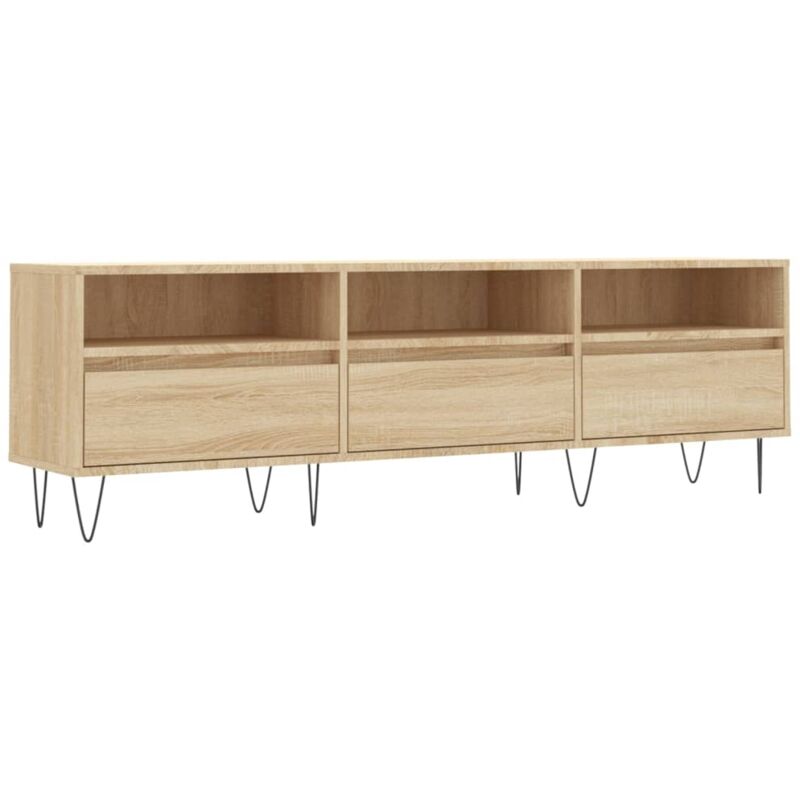 Jinlefu - Meuble tv chêne sonoma 150x30x44,5 cm bois d'ingénierie vidaXL