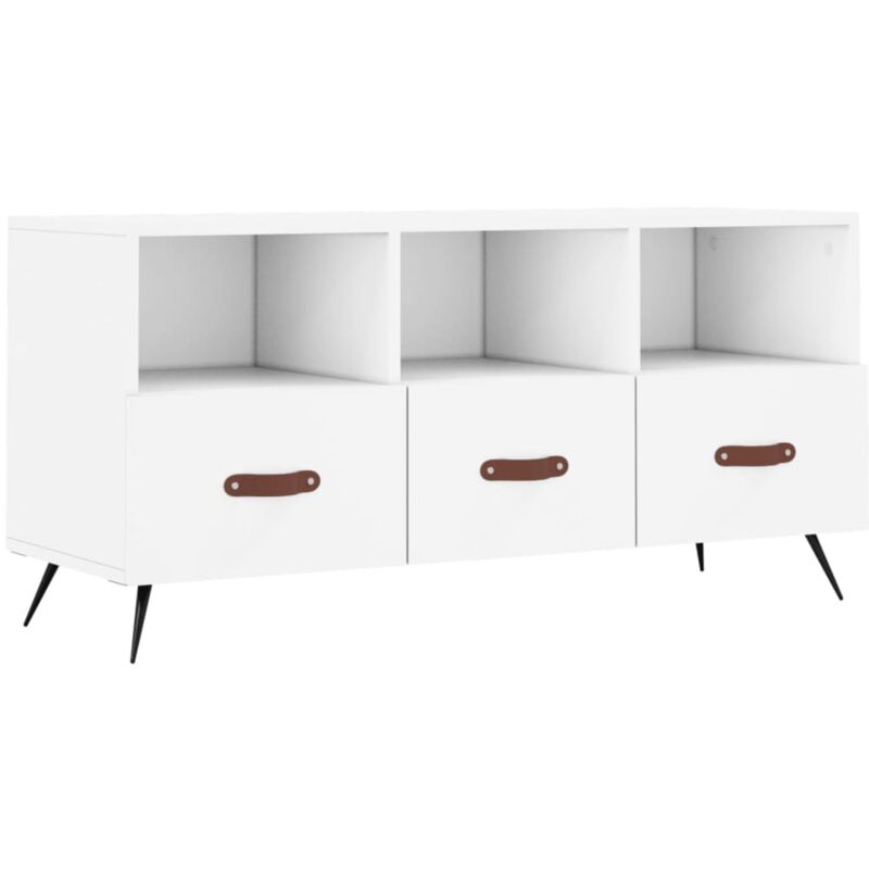 Jinlefu - Meuble tv blanc 102x36x50 cm bois d'ingénierie vidaXL