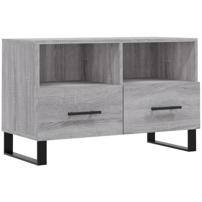 Jinlefu - Meuble tv Sonoma gris 80x36x50 cm Bois d'ingénierie vidaXL