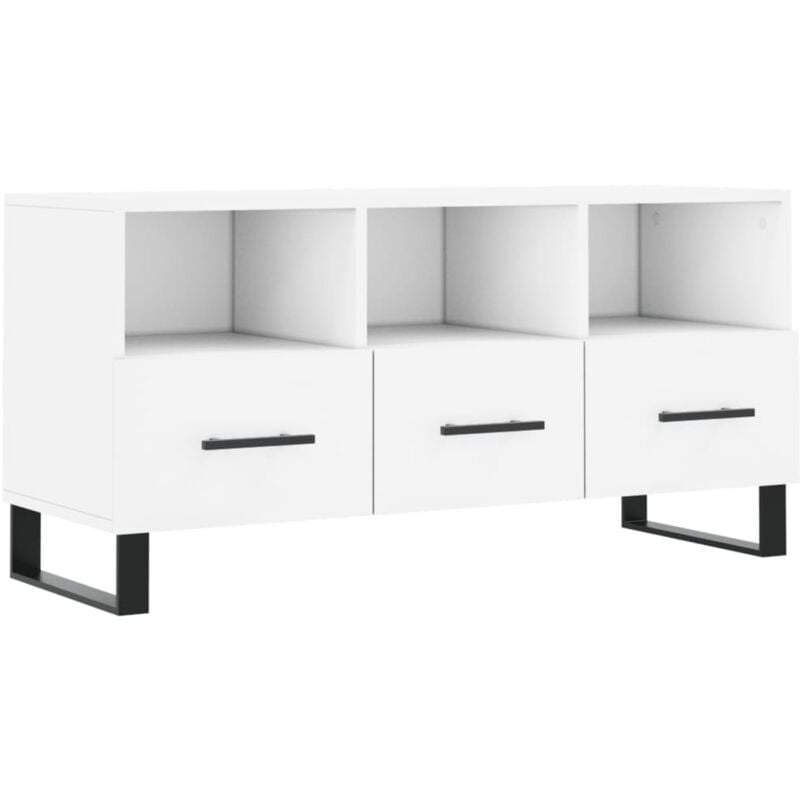 Jinlefu - Meuble tv blanc 102x36x50 cm bois d'ingénierie vidaXL