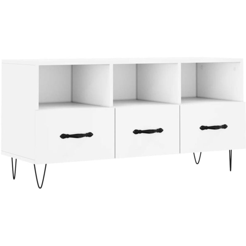 Jinlefu - Meuble tv blanc 102x36x50 cm bois d'ingénierie vidaXL