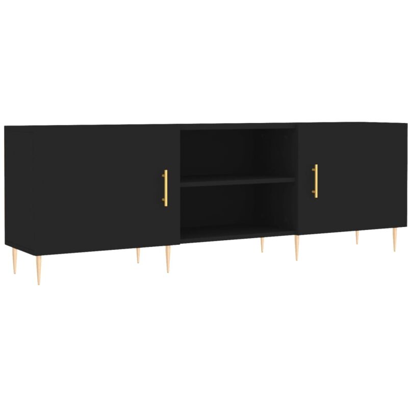 Jinlefu - Meuble tv noir 150x30x50 cm bois d'ingénierie vidaXL