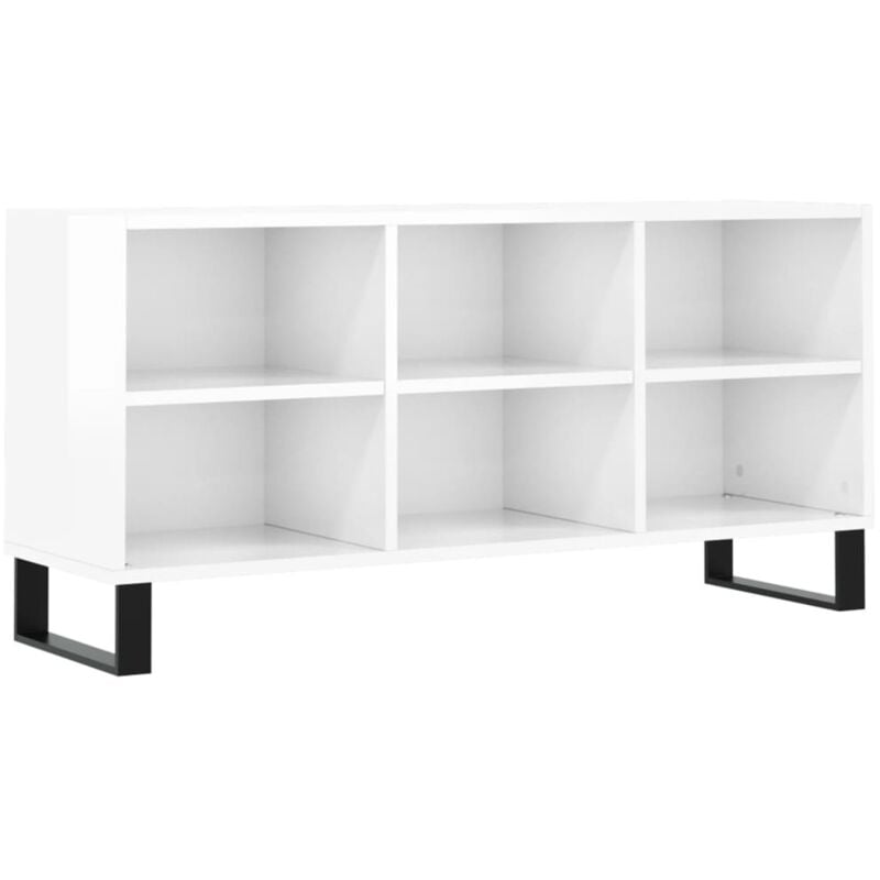 Jinlefu - Meuble tv blanc brillant 103,5x30x50 cm bois d'ingénierie vidaXL
