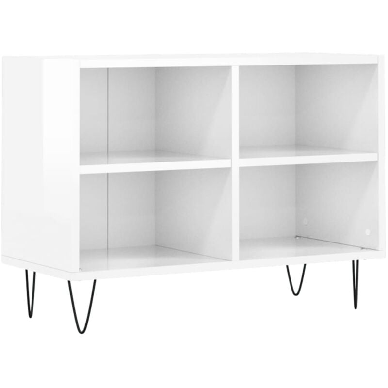 Jinlefu - Meuble tv blanc brillant 69,5 x 30 x 50 cm bois d'ingénierie vidaXL