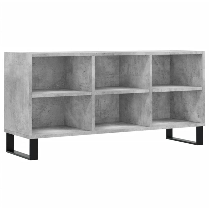 Jinlefu - Meuble tv gris béton 103,5x30x50 cm bois d'ingénierie vidaXL