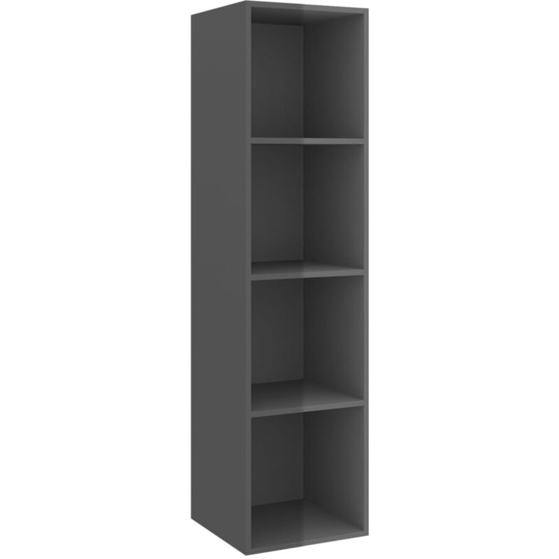 Jinlefu - Meuble tv mural Gris brillant 37x37x142,5 cm Bois d'ingénierie vidaXL