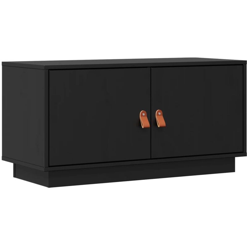 Meuble tv Noir 80x34x40 cm Bois de pin massif vidaXL