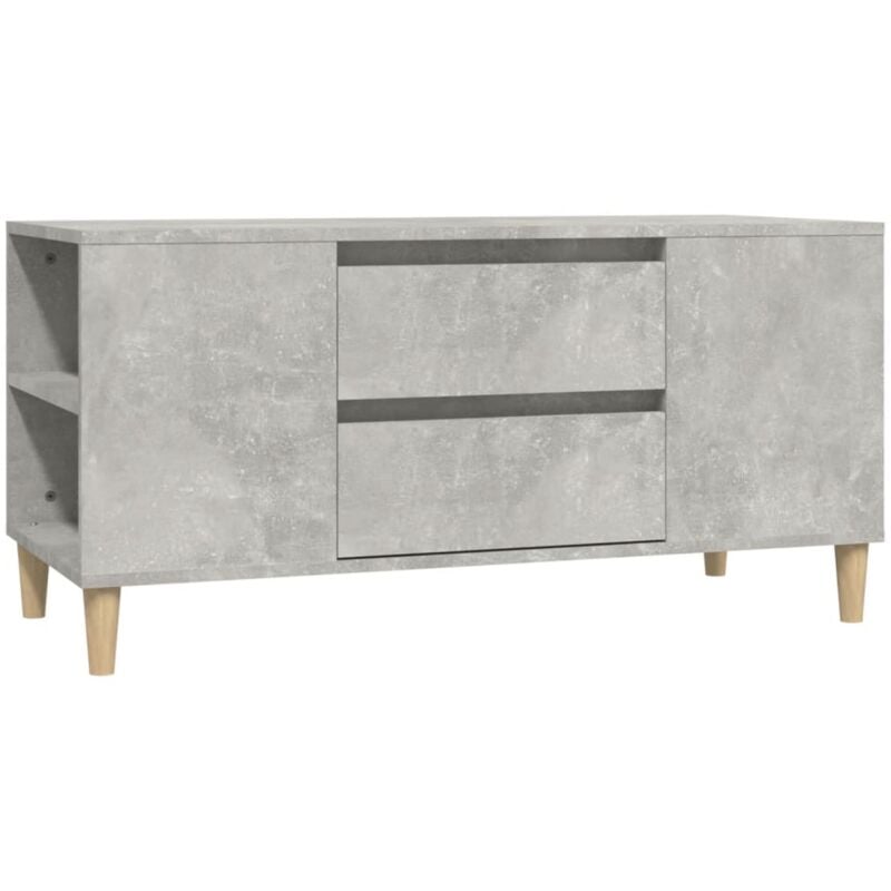 Jinlefu - Meuble tv Gris béton 102x44,5x50 cm Bois d'ingénierie vidaXL
