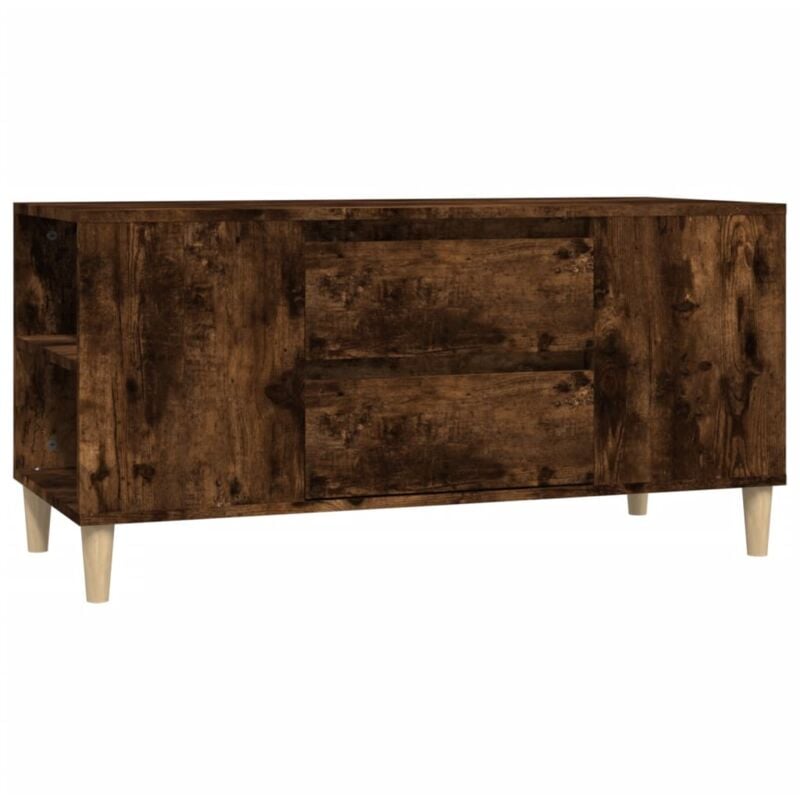 Jinlefu - Meuble tv Chêne fumé 102x44,5x50 cm Bois d'ingénierie vidaXL