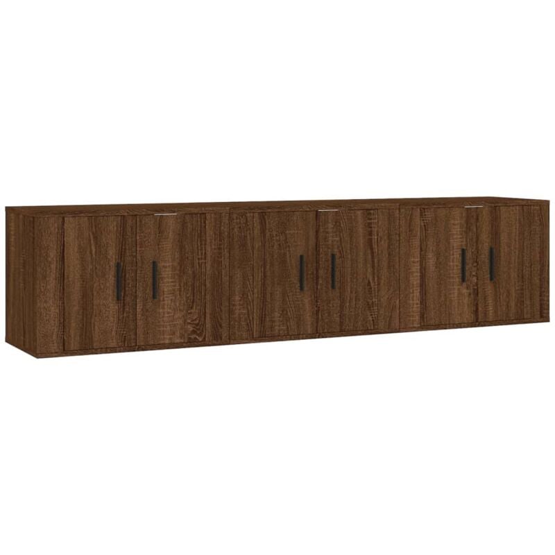 Jinlefu - Meubles tv muraux 3 pcs chêne marron 57x34,5x40 cm vidaXL