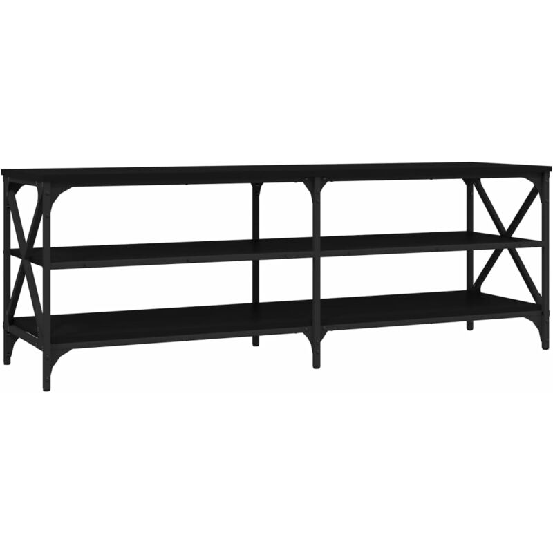 Meuble tv noir 140x40x50 cm bois d'ingénierie vidaXL