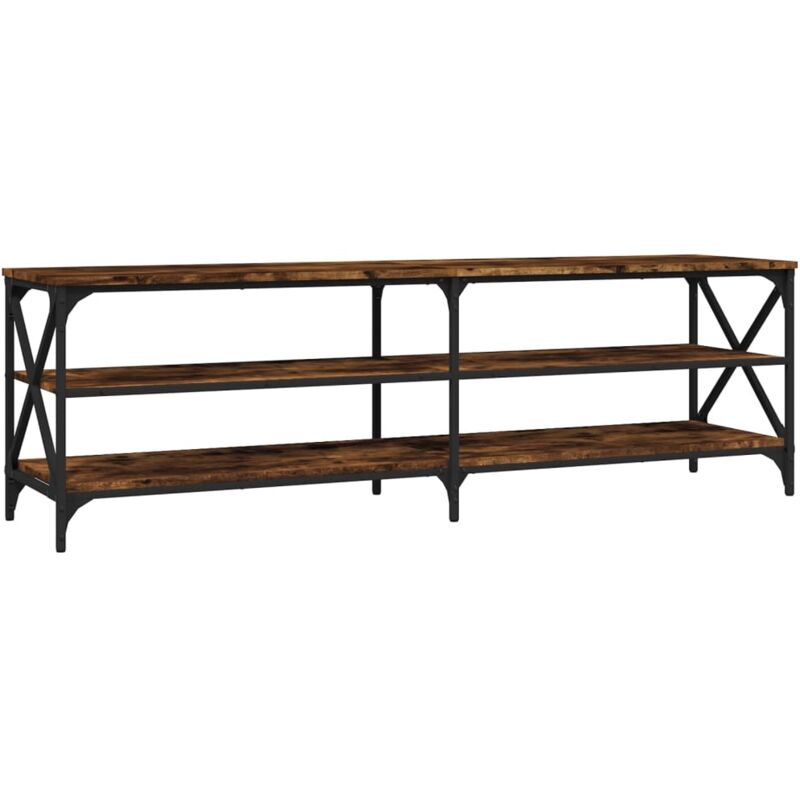 Meuble tv chêne fumé 160x40x50 cm bois d'ingénierie
