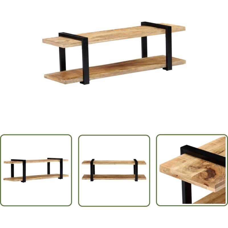 Jinlefu - The Living Store Meuble tv 247885 cm Bois de manguier massif - Meuble Tv Industriel - Meuble Tv Design - Meuble Tv Bois Massif - Meuble Tv