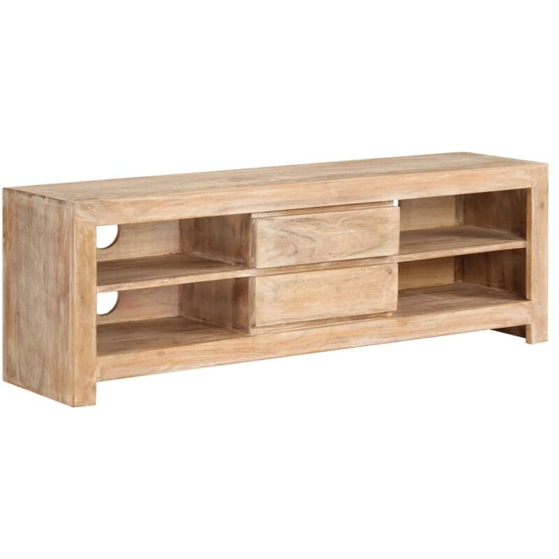 Furniture Limited - Meuble TV Bois d'acacia massif 120 x 30 x 40