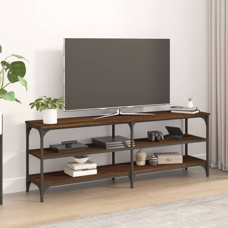 Jinlefu - Meuble tv chêne marron 140x30x50 cm bois d'ingénierie vidaXL