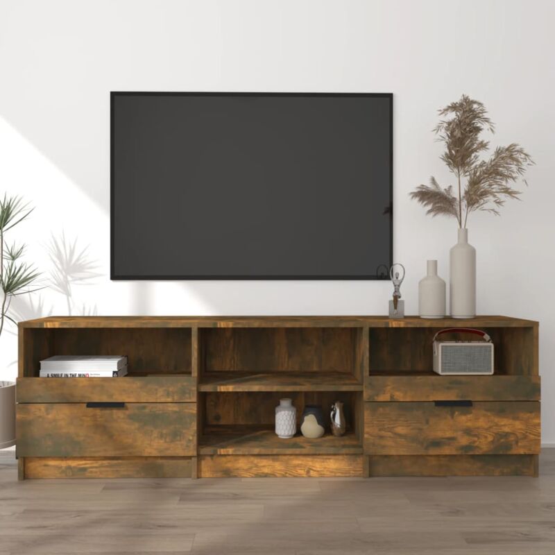 Meuble tv Chêne fumé 150x33,5x45 cm Bois d'ingénierie vidaXL