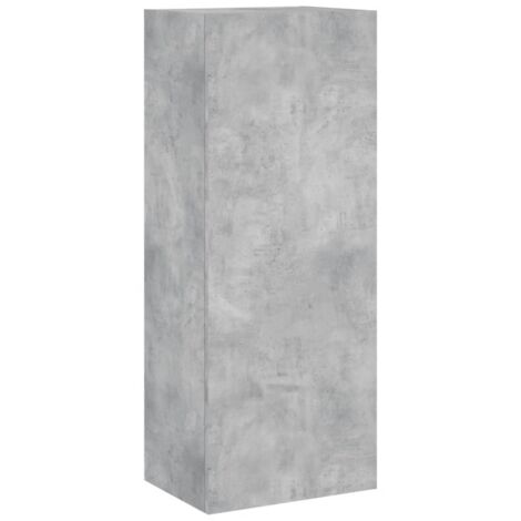 Meuble TV mural gris béton 40,5x30x102 bois d'ingénierie