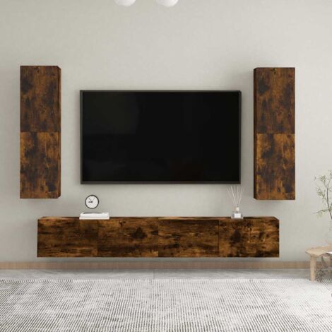 Meuble TV mural Moderne - Meuble de rangement - Buffet Salon - Chêne fumé 30, 5x30x110 cm Chic-598664