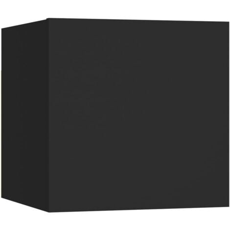 JINLEFU Meuble TV mural Noir 30,5x30x30 cm vidaXL